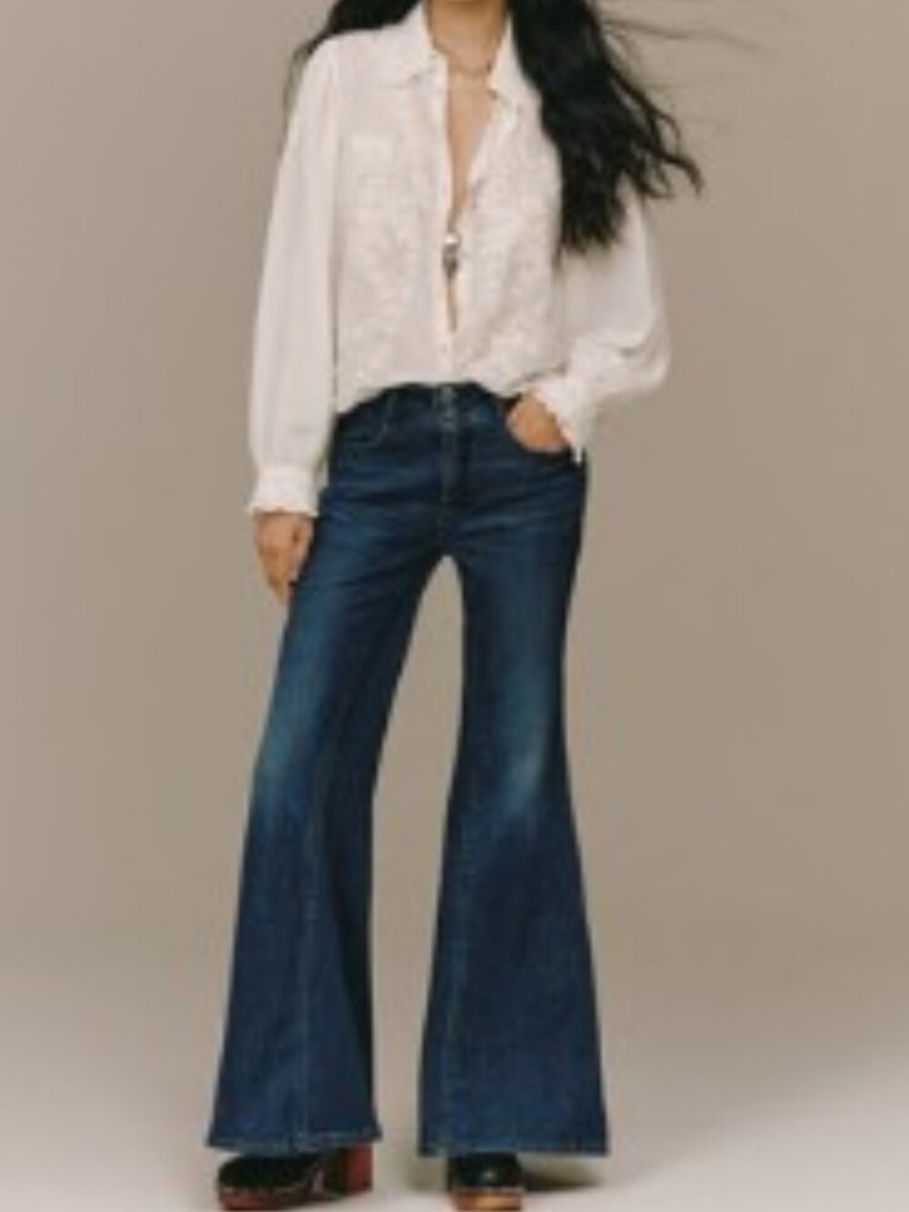 Anthropologie Pilcro Brigette High-Rise Bell-Bottom Jeans Women's Size 27 NWT